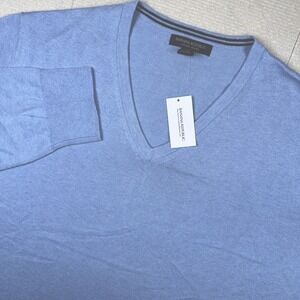 Banana Republic Sweater Mens XL Luxury Silk Cashmere Blend V-Neck  Blur NWT